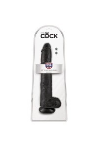 Dildo realistico con testicoli 30,5 cm nero