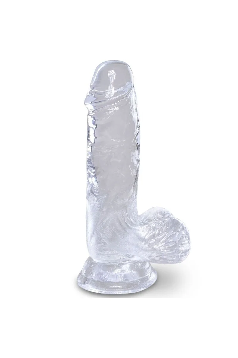 Dildo realistico trasparente con testicoli 10,1 cm