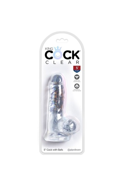 Dildo realistico trasparente con testicoli 10,1 cm