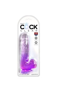 Dildo realistico viola trasparente con testicoli 13,5 cm