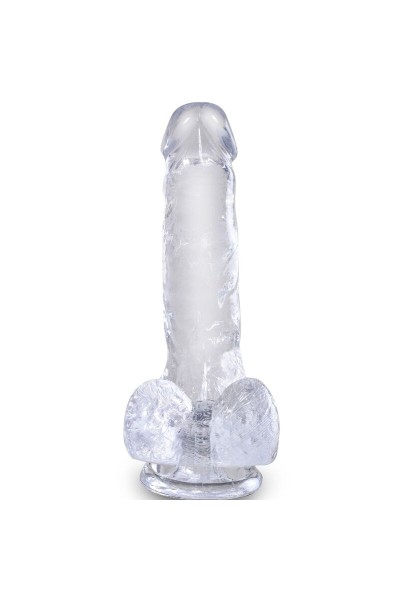 Dildo realistico trasparente con testicoli 13,5 cm