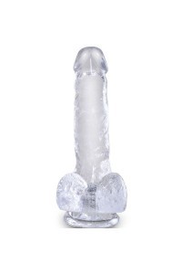 Dildo realistico trasparente con testicoli 13,5 cm