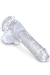 Dildo realistico trasparente con testicoli 13,5 cm