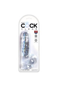 Dildo realistico trasparente con testicoli 13,5 cm