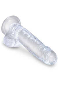 Dildo realistico trasparente con testicoli 15,2 cm