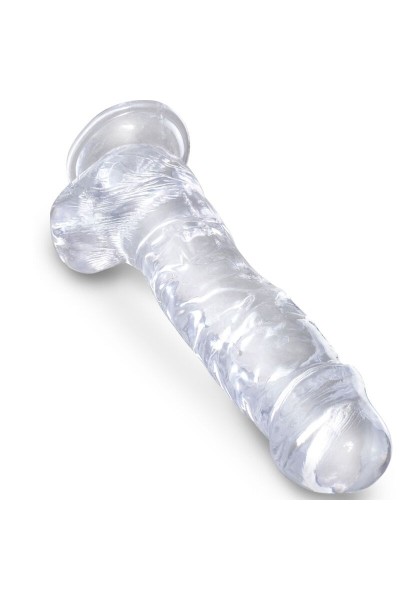 Dildo realistico trasparente con testicoli 16,5 cm