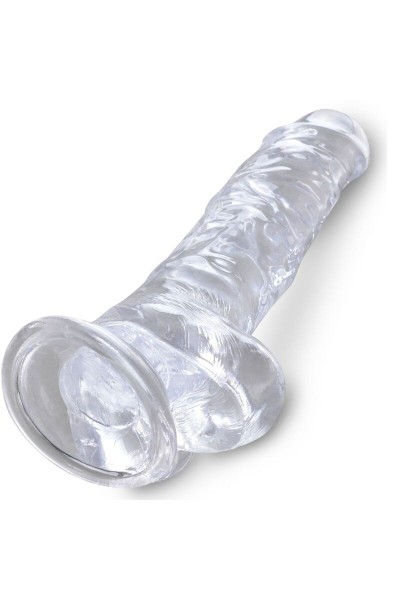 Dildo realistico trasparente con testicoli 16,5 cm