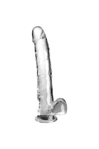 Dildo realistico trasparente con testicoli 24,8 cm