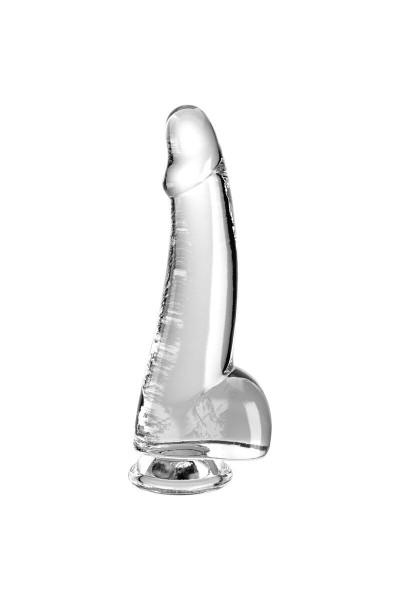 Dildo realistico trasparente con testicoli 15,2 cm