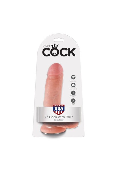 Dildo realistico con testicoli 17,8 cm natural