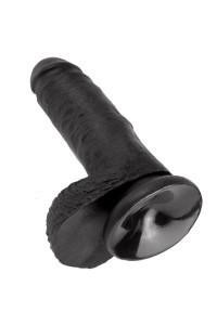 Dildo realistico con testicoli 17,8 cm nero