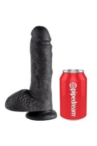 Dildo realistico con testicoli 20,3 cm nero