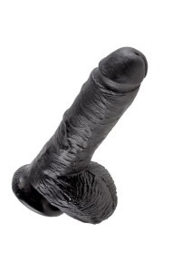 Dildo realistico con testicoli 20,3 cm nero