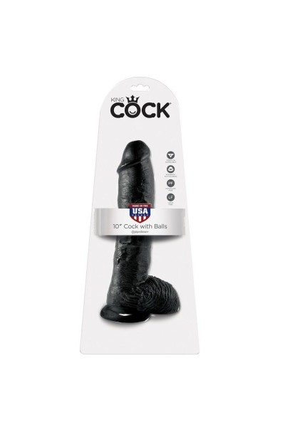 Dildo realistico con testicoli 26,5 cm nero