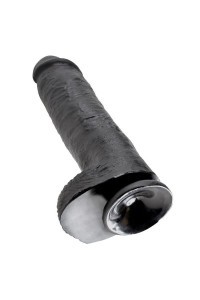 Dildo realistico con testicoli 28 cm nero