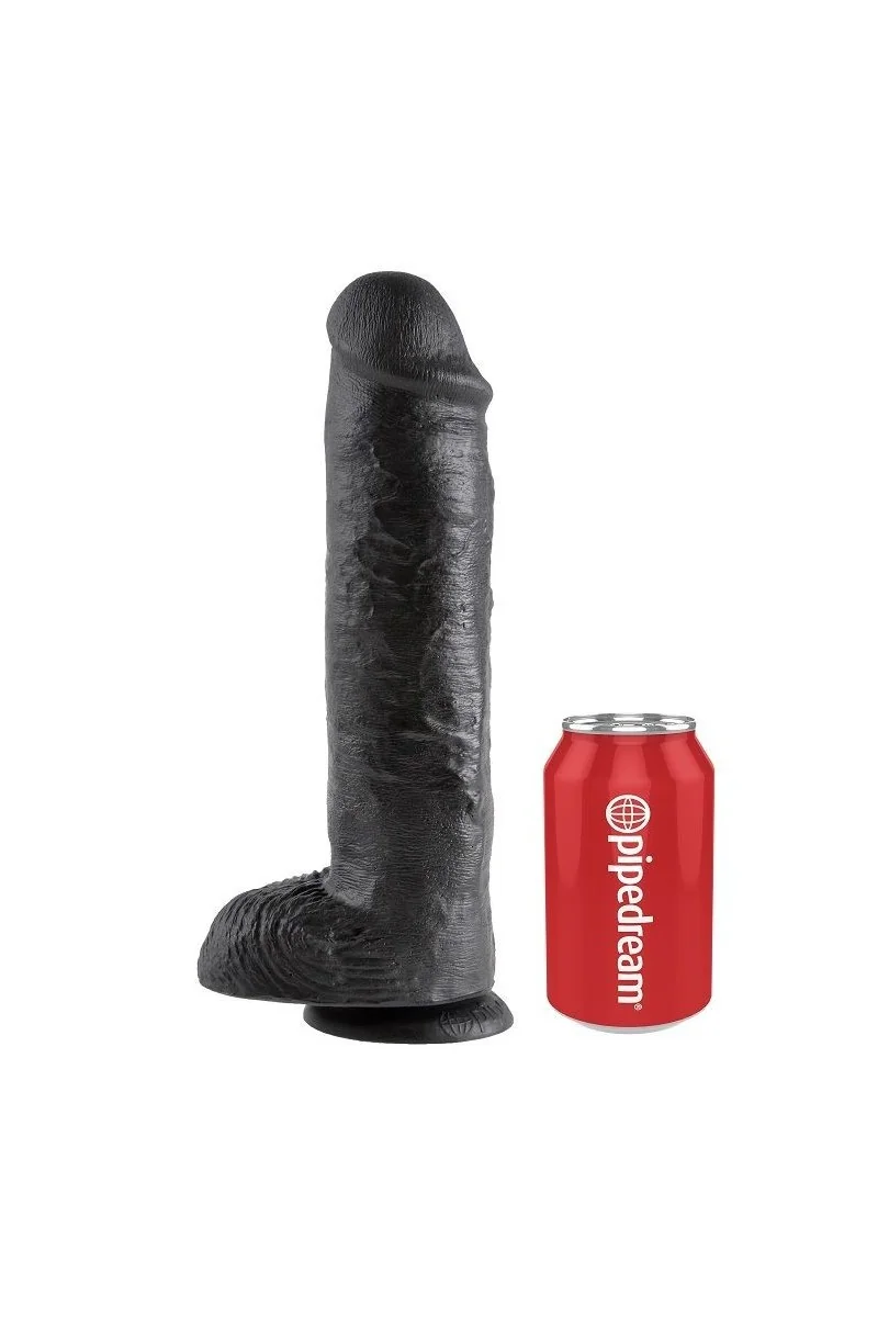 Dildo realistico con testicoli 28 cm nero