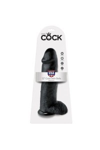 Dildo realistico con testicoli 30,4 cm nero