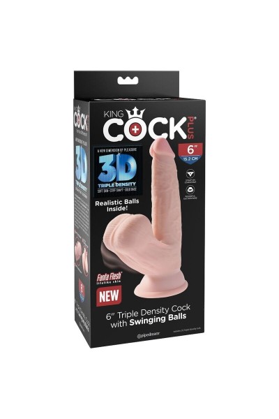 Dildo realistico Triple Density con testicoli oscillanti 19,5 cm