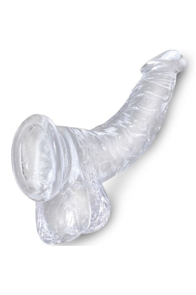 Dildo realistico trasparente con testicoli 16,5 cm