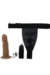 Imbracature a slip con vibratore marrone Draven