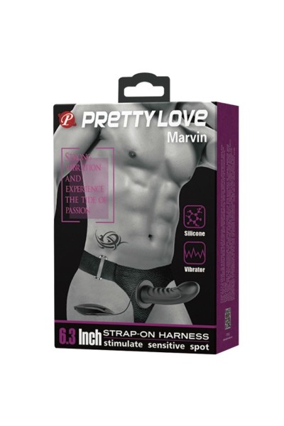 PRETTY LOVE MARVIN STRAP ON CON VIBRACION Y DILDO HUECO