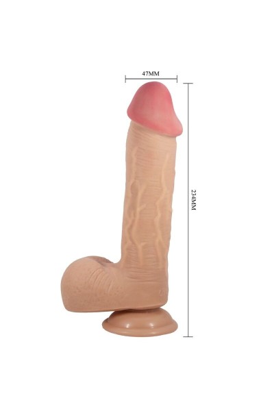 Dildo realistico con ventosa Sliding skin 23,4 cm natural