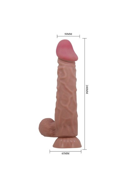 Dildo realistico con ventosa Sliding skin 24 cm marrone