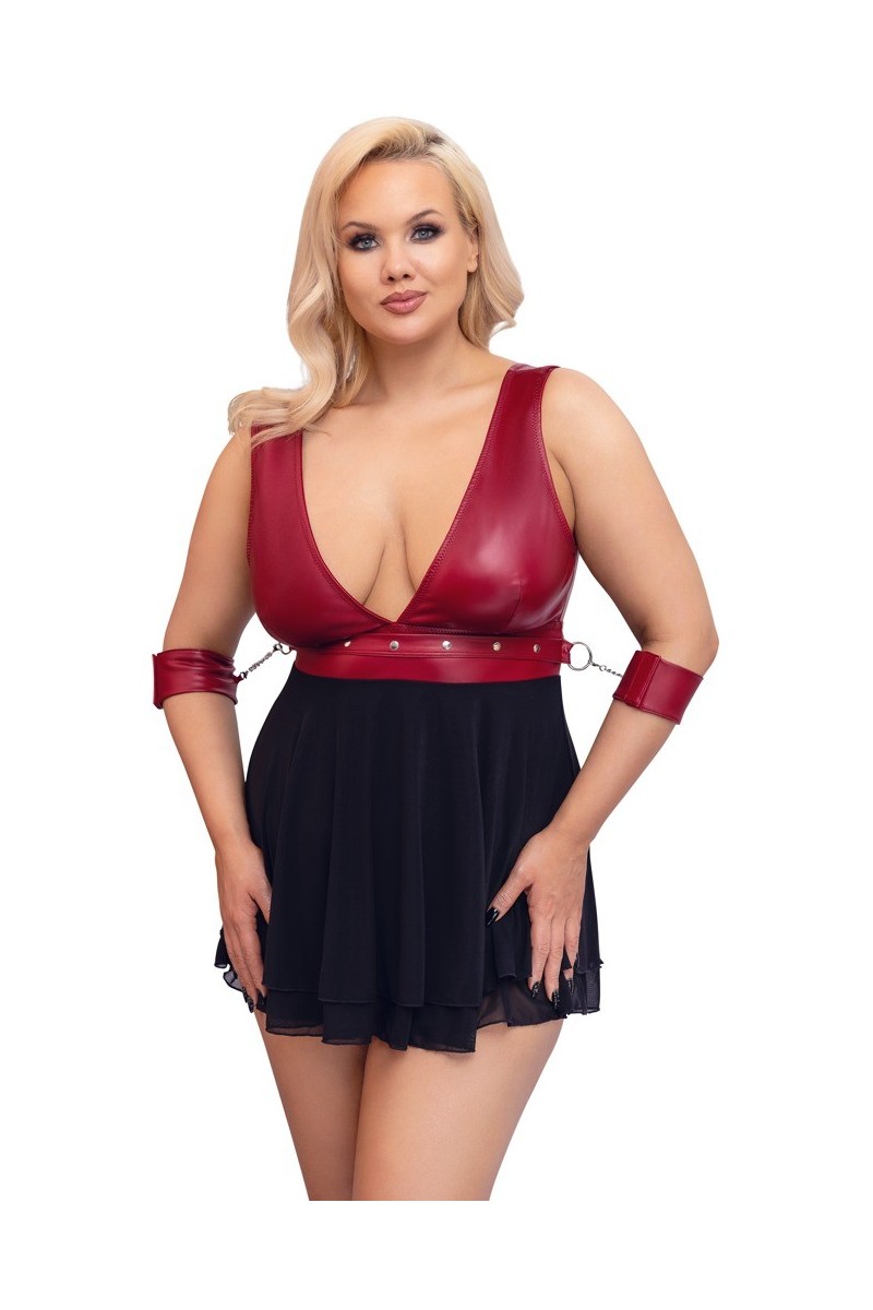 Babydoll rosso e nero con polsini