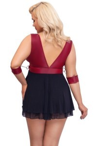 Babydoll rosso e nero con polsini