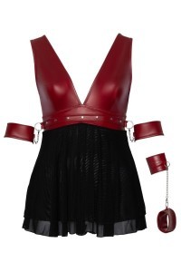 Babydoll rosso e nero con polsini