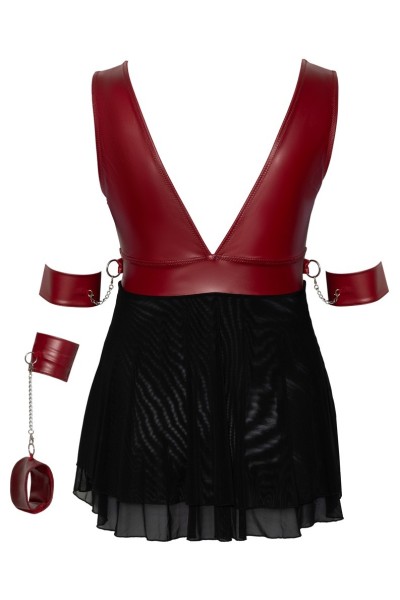 Babydoll rosso e nero con polsini