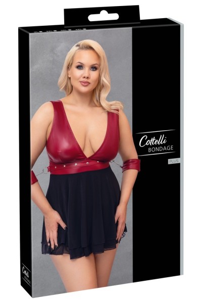 Babydoll rosso e nero con polsini