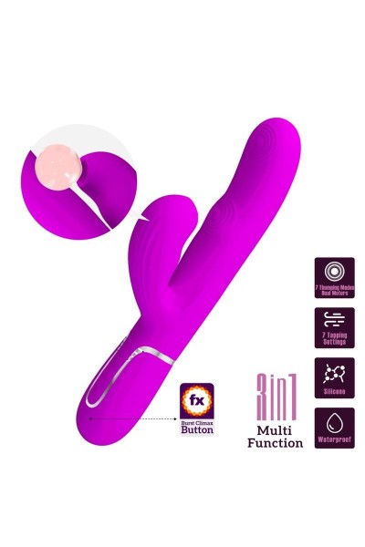 Vibratore rabbit multifunzioni Perlita fucsia