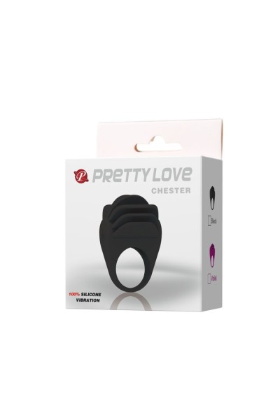 PRETTY LOVE CHESTER ANILLO VIBRADOR NEGRO