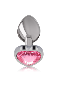 Plug anale con brillante a cuore rosa taglia S