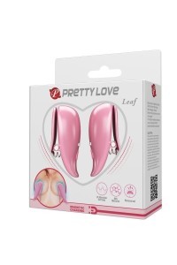 Pinze vibranti per capezzoli Leaf rosa