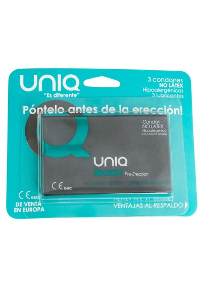 UNIQ SMART PRE-ERECCI�N PRESERVATIVO SIN LATEX  3UDS