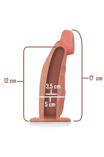 Imbracatura con dildo realistico cavo 18 cm