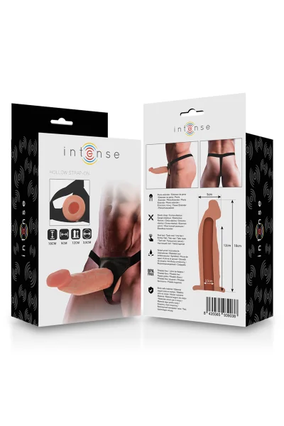 Imbracatura con dildo realistico cavo 18 cm