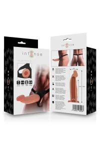 Imbracatura con dildo realistico cavo 18 cm