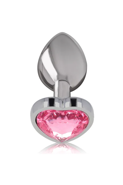 Plug anale con brillante a cuore rosa taglia S