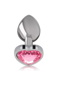 Plug anale con brillante a cuore rosa taglia S