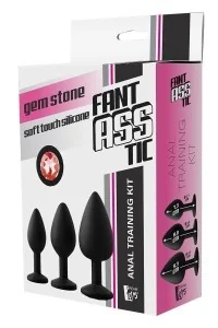 Kit 3  plug anali Gem Stone rosso