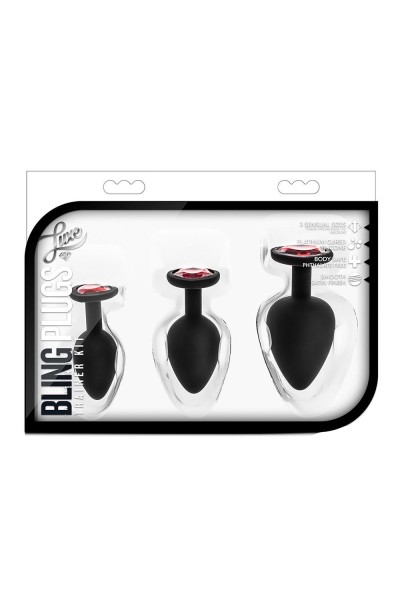 Kit 3 plug anali Bling rosso