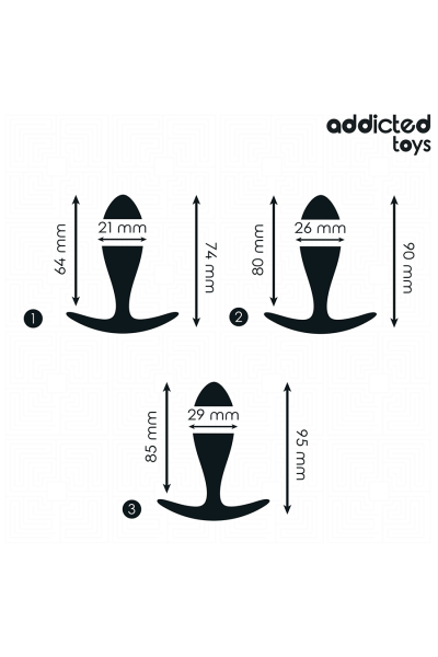 Set di 3 plug anali in silicone modello 2 Addicted Toys - foto 4 di 7