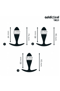 Set di 3 plug anali in silicone modello 2 Addicted Toys - foto 4 di 7