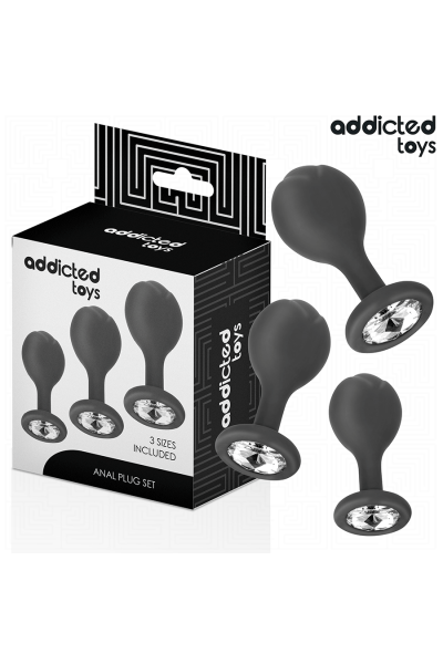 Plug anale in silicone con gioiello Set di 3 Addicted Toys - foto 1 di 7