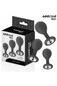 Plug anale in silicone con gioiello Set di 3 Addicted Toys - foto 1 di 7