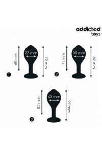 Plug anale in silicone con gioiello Set di 3 Addicted Toys - foto 4 di 7