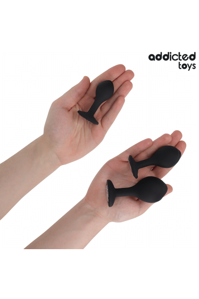 Plug anale in silicone con gioiello Set di 3 Addicted Toys - foto 5 di 7